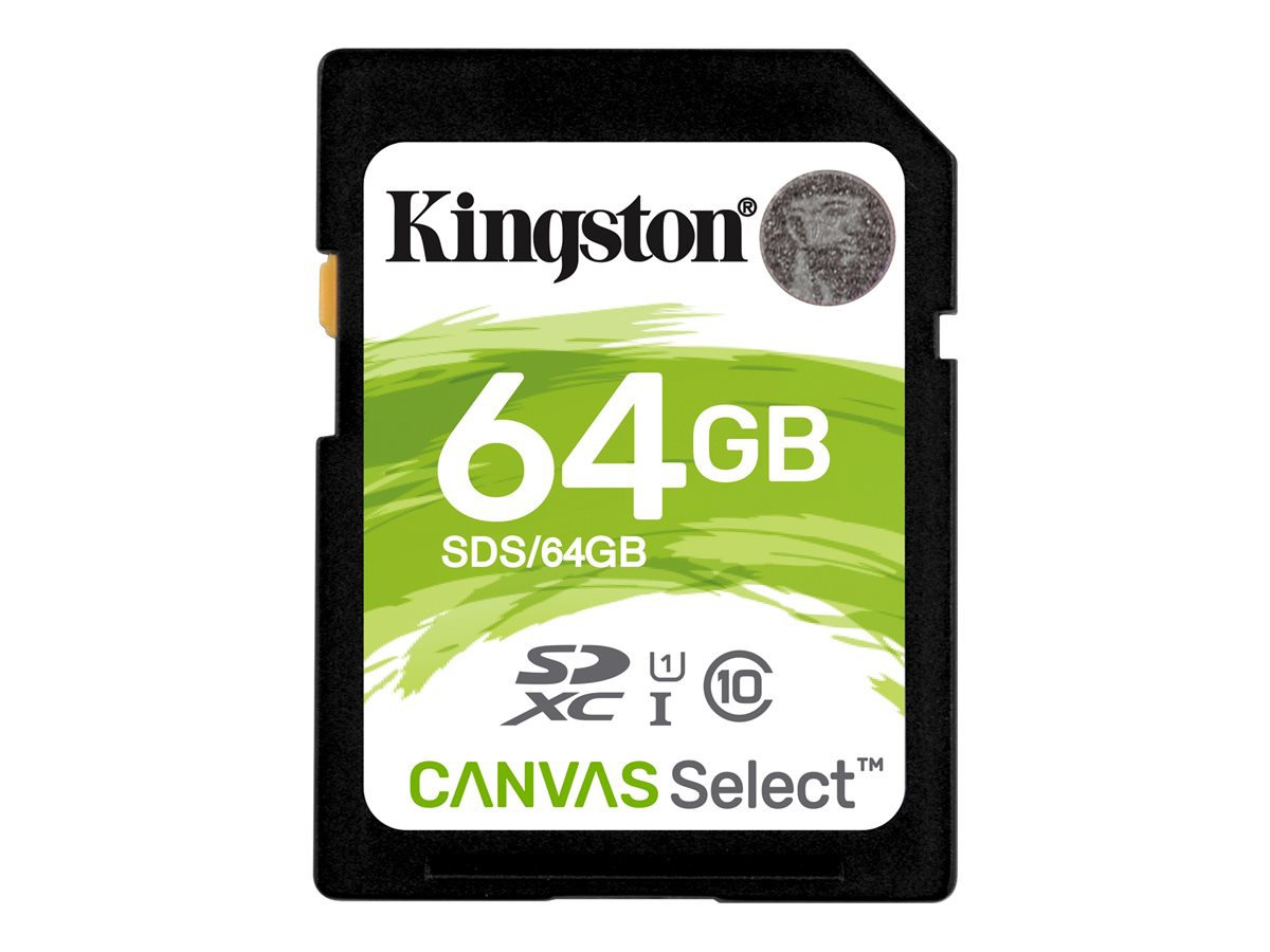 Main image 1 for Kingston Canvas Select - flash memory card - 64 GB - SDXC UHS-I