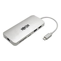 Tripp Lite USB C Docking Station, 4K @ 30 Hz, HDMI, Thunderbolt 3, USB-A Hub, PD Charging, SD/Micro SD, GbE, USB Type C,