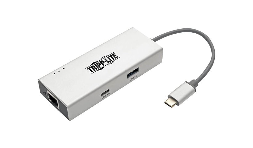 Tripp Lite USB C to HDMI Docking Station Adapter w/ USB-A Hub, USB-C PD Charging, Gigabit Ethernet Port, USB Type C,