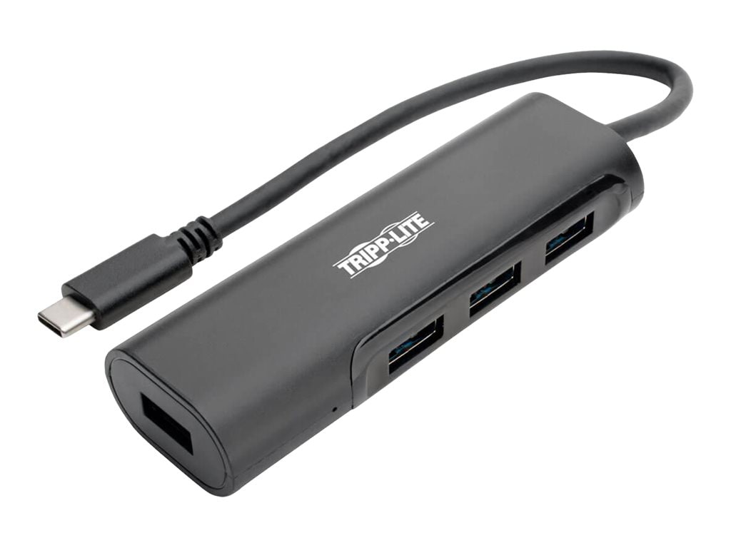 Tripp Lite USB C Hub 4-Port w/ 4x USB-A Portable Compact Thunderbolt 3 Compatible USB Type C, USB-C - hub - 4 ports