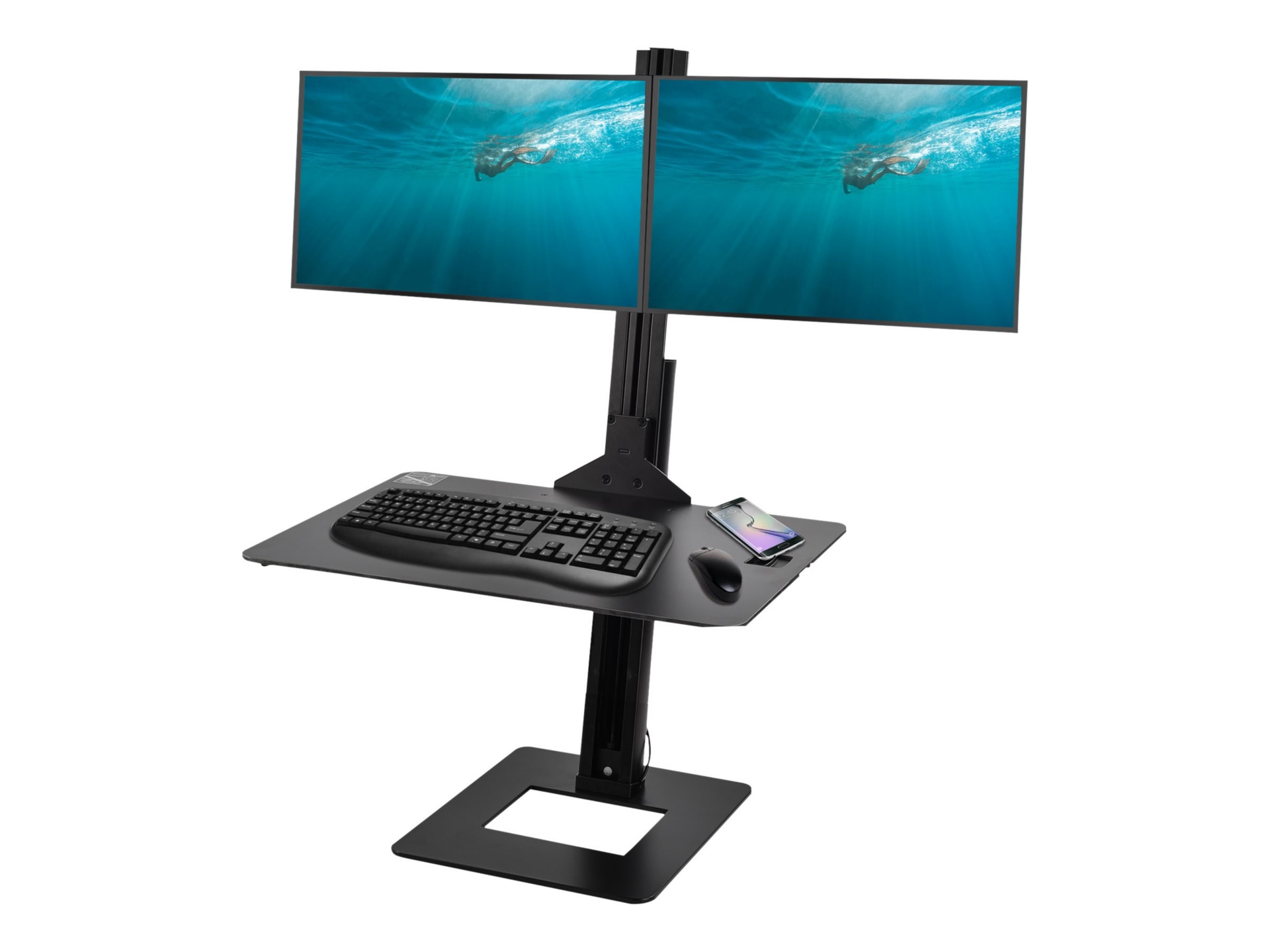 SIIG CE-MT2H12-S1 mounting kit - for 2 LCD displays / keyboard / mouse - black