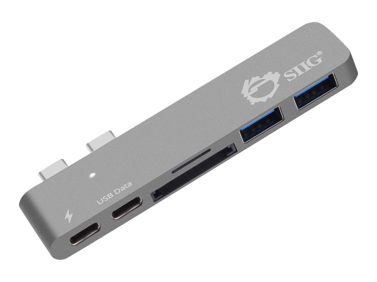 SIIG Thunderbolt 3 USB-C Hub with Card Reader & PD Adapter - docking station - USB-C 3.1 / Thunderbolt 3