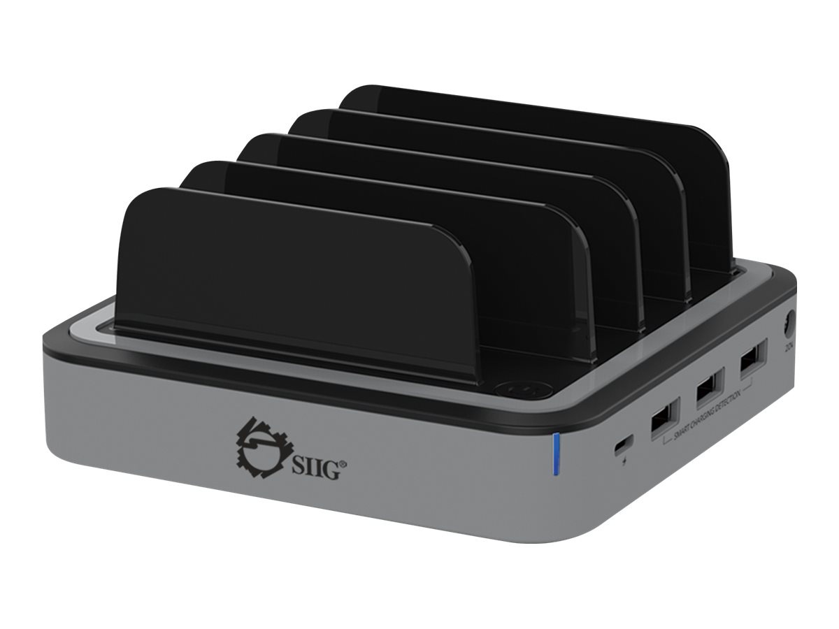 SIIG 48W 4-Port USB with Type-C PD Laptop Charging Station - power adapter - 48 Watt