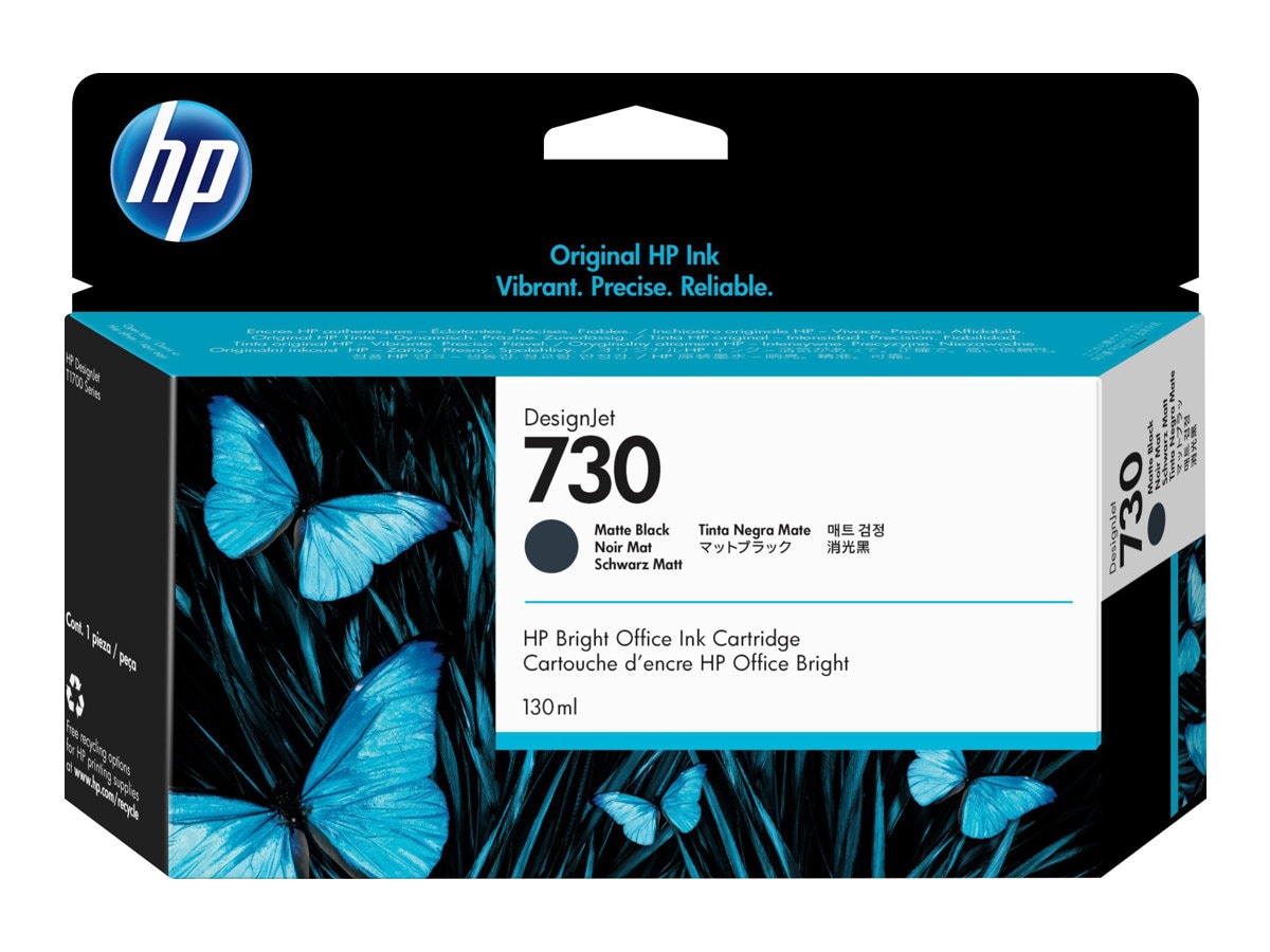 HP 730 (P2V65A) Original Inkjet Ink Cartridge - Matte Black - 1 Each