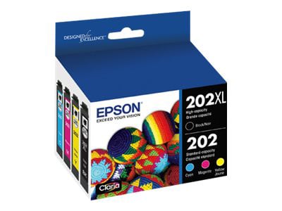 Epson 202/202XL Combo Pack - 4-pack - Hight Capacity + Standard Capacity - black, yellow, cyan, magenta - original - ink