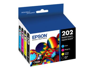 Epson 202 Multi-pack - 4-pack - black, yellow, cyan, magenta - original - ink cartridge