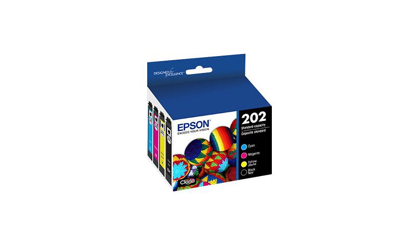 Epson 202 Multi-pack - 4-pack - black, yellow, cyan, magenta - original - ink cartridge