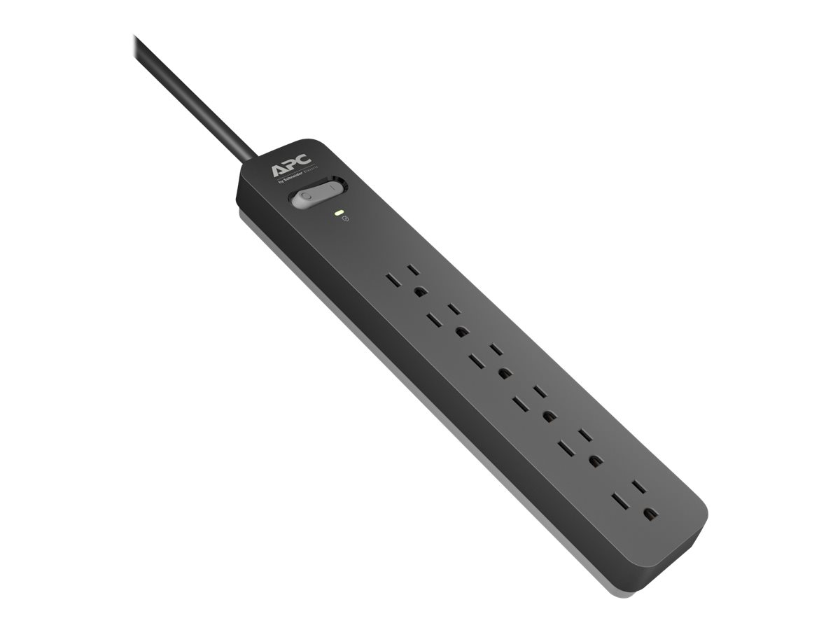 APC 6-Outlet Surge Protector, 15ft Cord 1080 Joules Essential Series Black