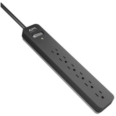 APC 6-Outlet Surge Protector, 25ft Cord 1080 Joules Essential Series Black