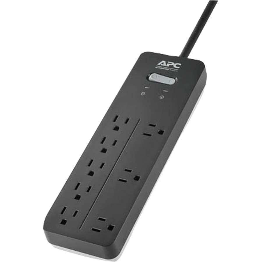 APC 8-Outlet Surge Protector, 6ft Cord 2160 Joules Home Office, Black