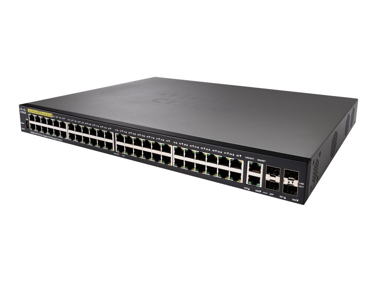 Cisco SG350-52P 52-port Gigabit PoE Managed Switch