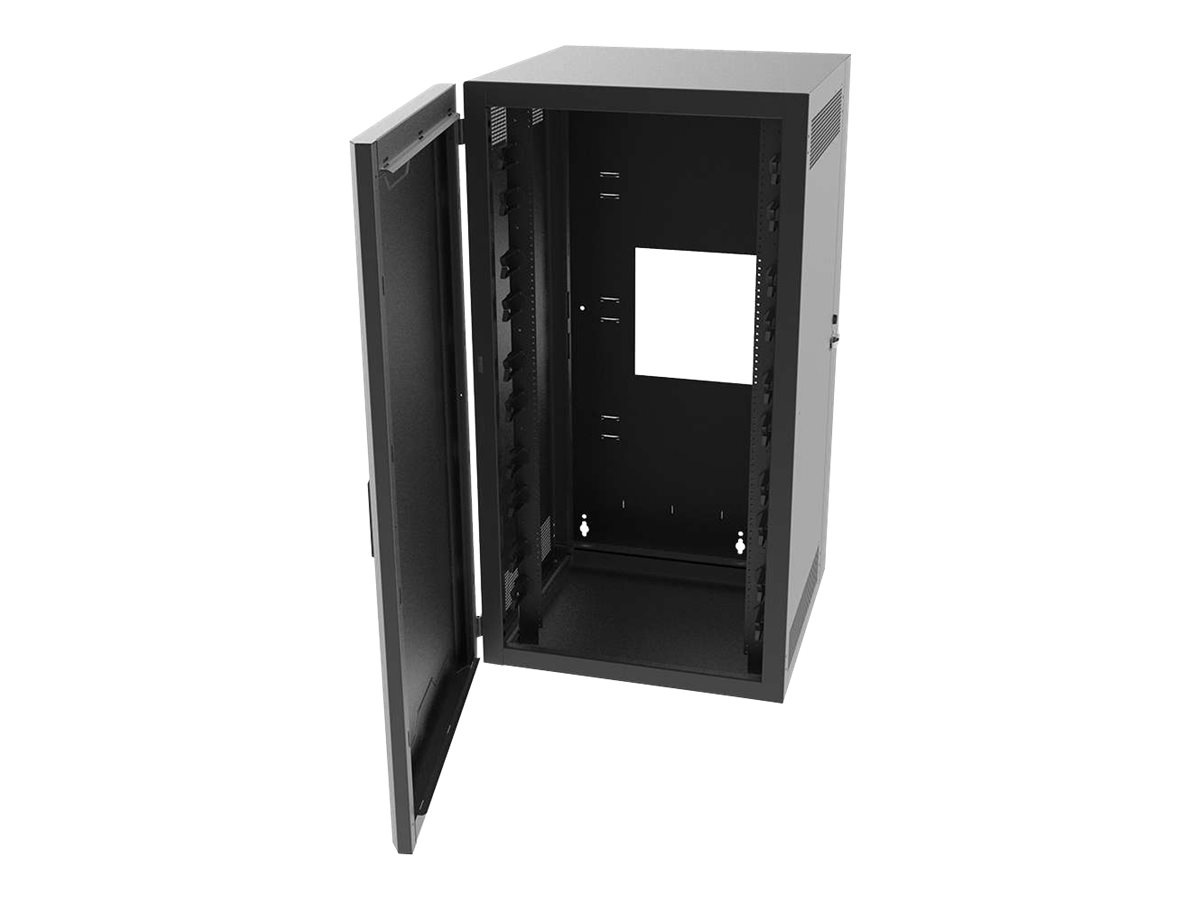Legrand 12RU Swing-Out Wall-Mount Cabinet with Solid Door - Black - TAA system cabinet - 12U