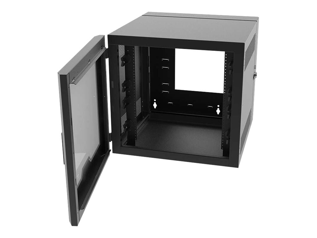 Legrand 18RU Swing-Out Wall-Mount Cabinet with Plexiglass Door-Black-TAA - cabinet - 18U