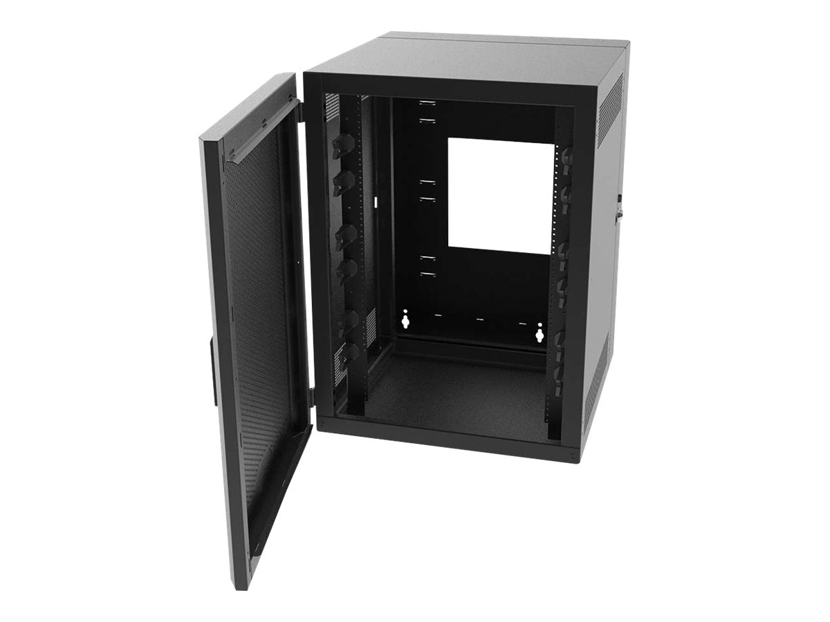 Legrand 26RU Swing-Out Wall-Mount Cabinet with Perforated Door-Black-TAA ca