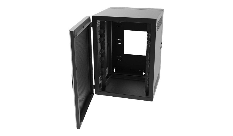 Legrand 26RU Swing-Out Wall-Mount Cabinet with Perforated Door-Black-TAA ca