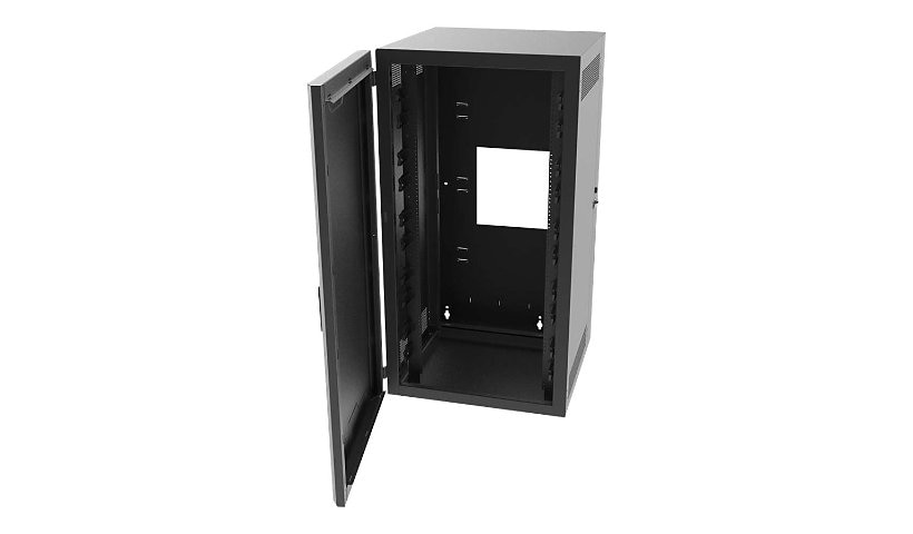 Legrand 26RU Swing-Out Wall-Mount Cabinet with Solid Door - Black - TAA sys