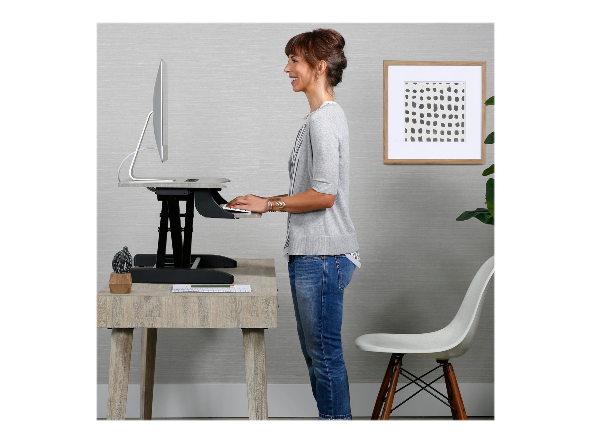 Thumbnail 4 of 5 for Ergotron WorkFit-Z Mini - standing desk converter - rectangular - dove gray