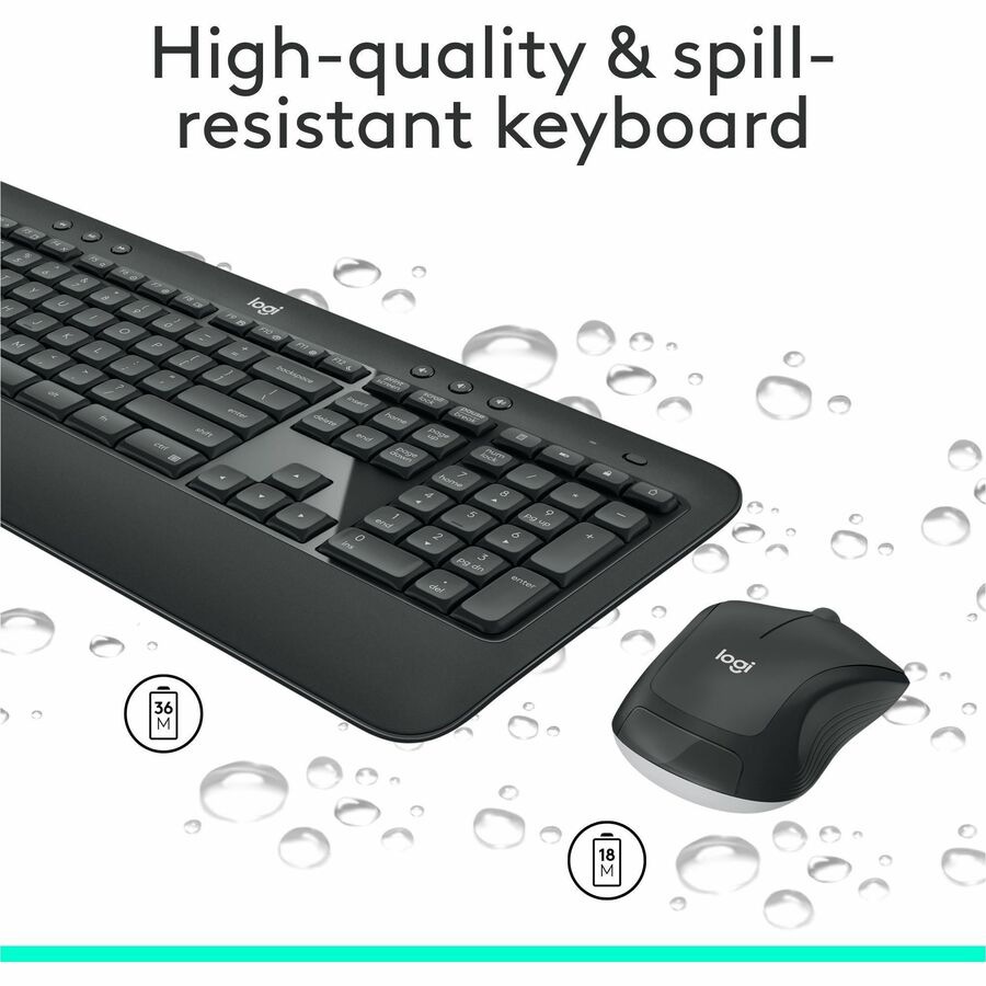 Thumbnail 6 of 12 for Logitech MK540 Advanced Wireless Keyboard and Mouse Combo for Windows, 2.4 GHz Unifying USB-Receiver