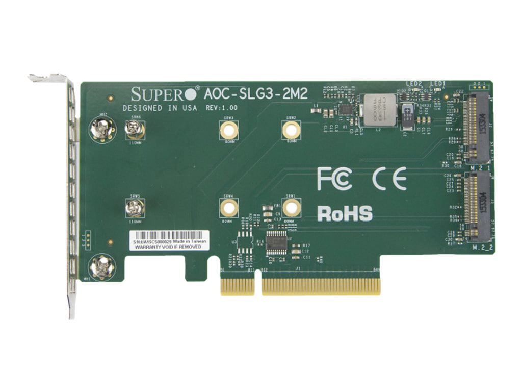 Supermicro AOC-SLG3-2M2 - interface adapter - M.2 Card - PCIe 3.0 x8