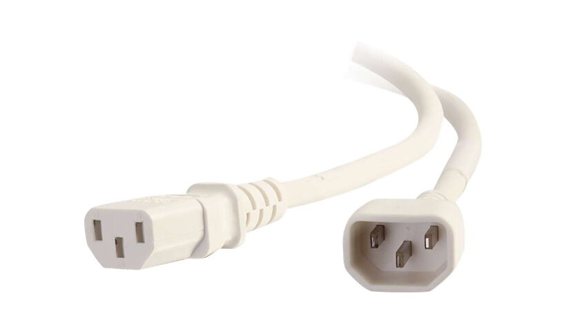 C2G 1ft 18AWG Power Cord (IEC320C14 to IEC320C13) - White - power cable - I