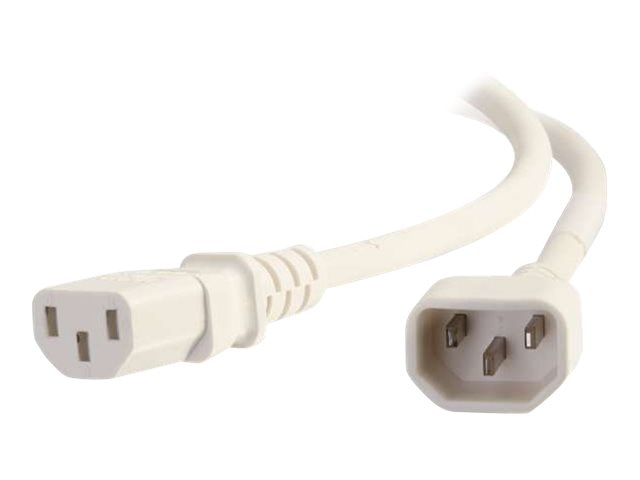 C2G 2ft 18AWG Power Cord (IEC320C14 to IEC320C13) - White - power cable - 2 ft