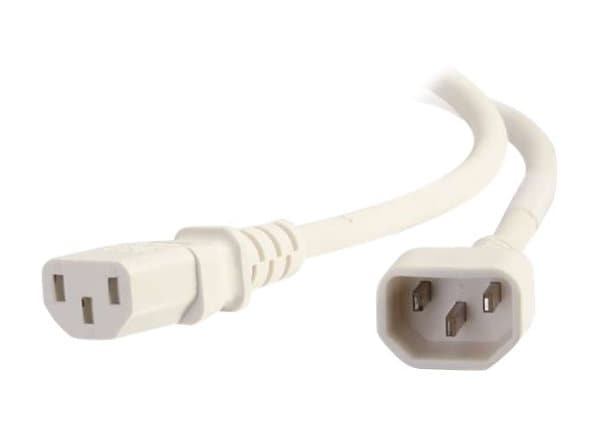 C2G 2ft 18AWG Power Cord (IEC320C14 to IEC320C13) - White - power cable - 2 ft