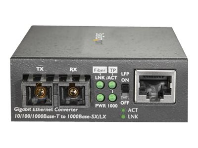 Thumbnail 2 of 7 for StarTech.com Multimode SC Fiber Ethernet Media Converter, 1000BASE-SX Gigabit Fiber Optic to Copper Bridge, TAA