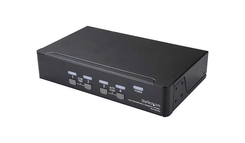 StarTech.com 4 Port DisplayPort KVM Switch 4K 60Hz UHD w/USB 2.0 Hub and Audio DP 1.2 - TAA Compliant