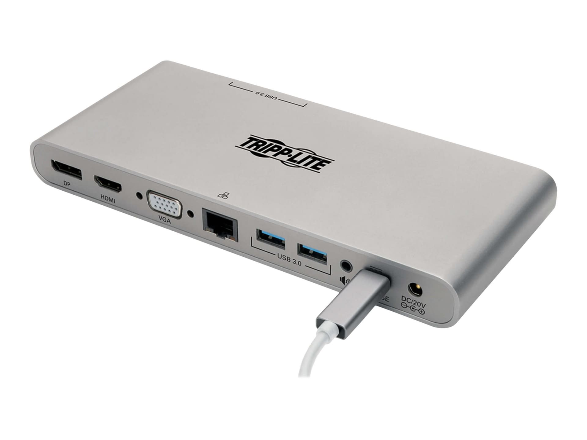 Tripp Lite USB C Docking Station w/ USB-Hub, USB-A/C, HDMI, VGA, DP, Gbe, PD Charging 4K, USB Type-C, USB-C USB Type C,