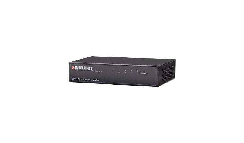 Intellinet 5-Port Gigabit Ethernet Switch, Metal, Box - switch - 5 ports