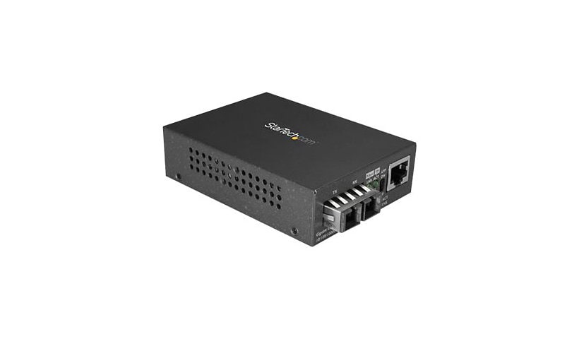 StarTech.com Single Mode SC Fiber Ethernet Media Converter - 1000BASE-LX Gigabit Fiber Optic to Copper Bridge -