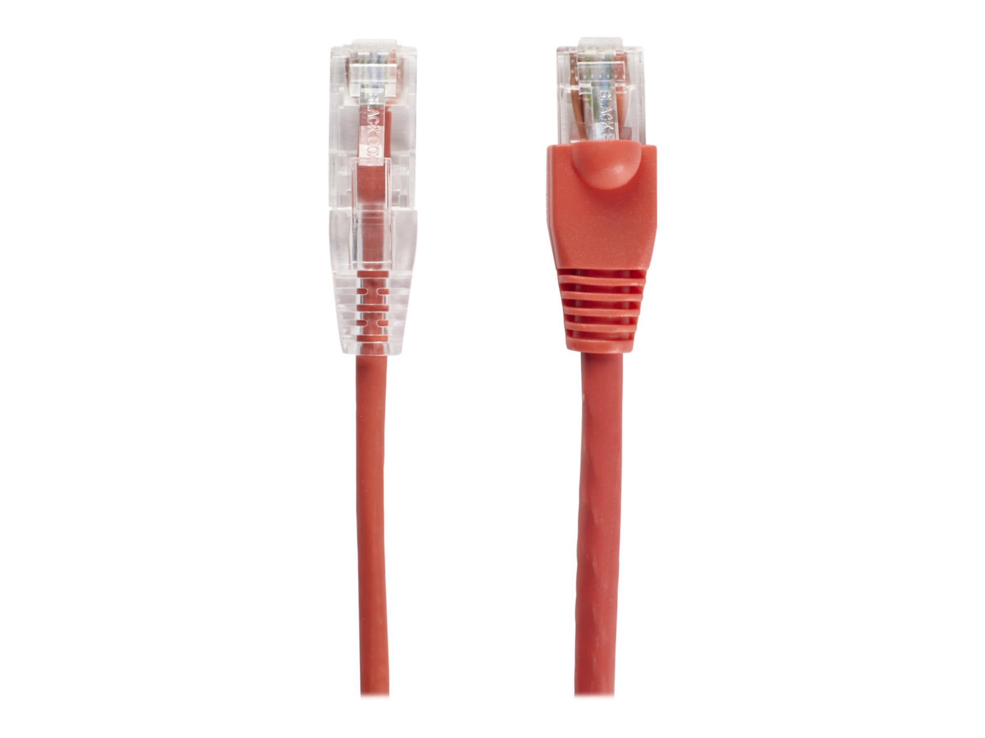 Black Box 2ft Slim-Net CAT6 Red 28AWG 250Mhz UTP Snagless Patch Cable 2'