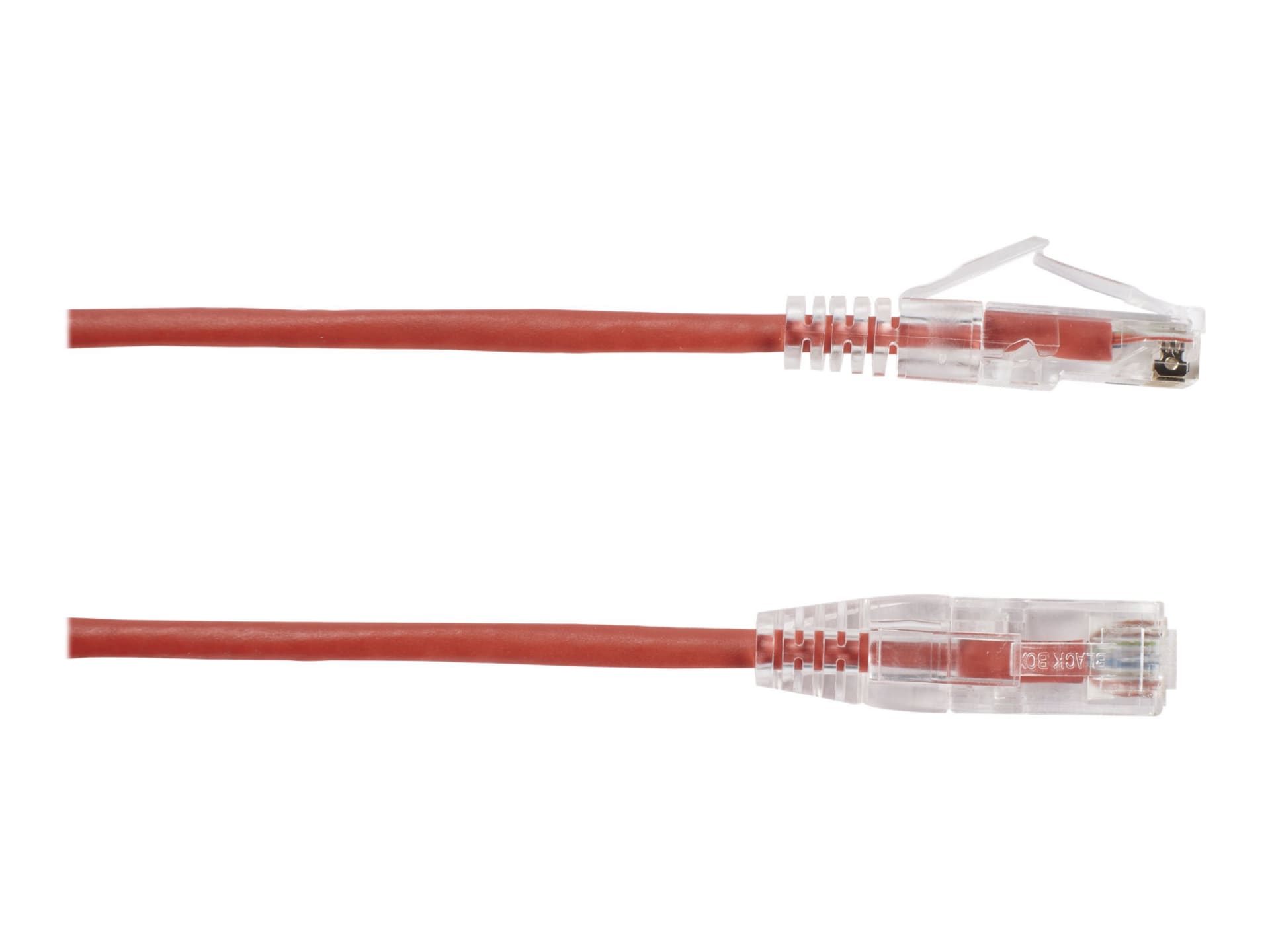 Black Box 4ft Slim-Net CAT6 Red 28AWG 250Mhz UTP Snagless Patch Cable 4'