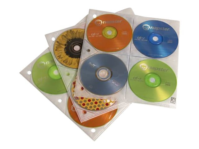 Two-Sided CD Organizer Sheets for Three-Ring Binder, 4 Disc Capacity,  Clear, 5/Pack - Supply Solutions