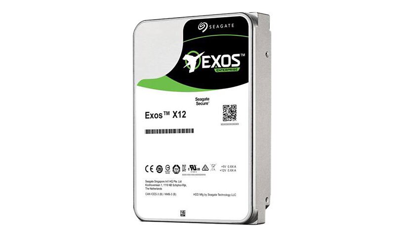 Seagate Exos X12 ST12000NM0007 - hard drive - 12 TB - SATA 6Gb/s