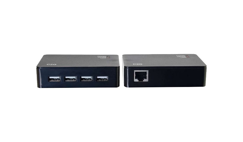 C2G USB Over Cat5/Cat6 - 4-Port Hub Kit - USB A 2.0 Extender - Up to 150ft