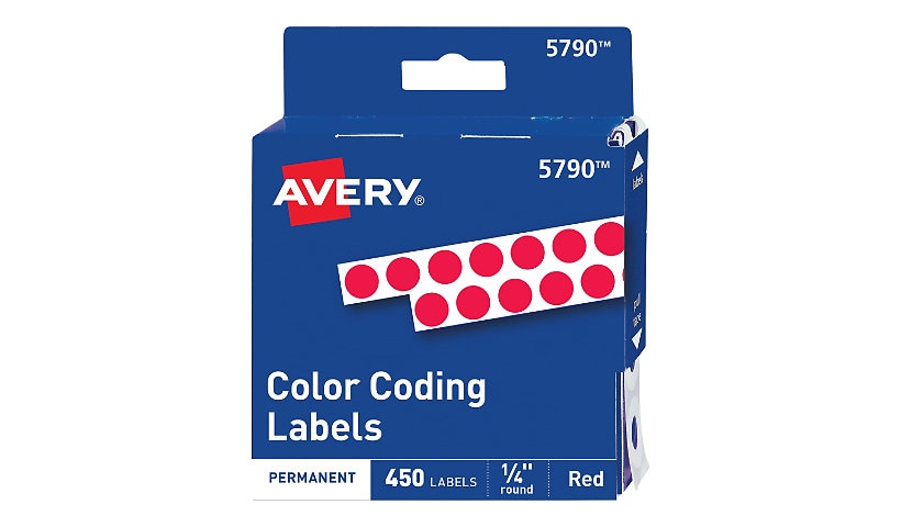 Avery Label 25Round 450/Pack Red