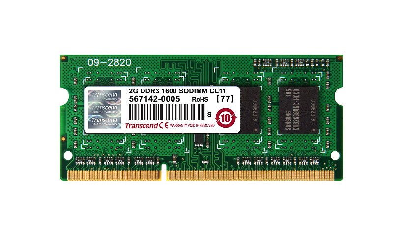Transcend - DDR3 - module - 2 GB - SO-DIMM 204-pin - 1600 MHz / PC3-12800 -