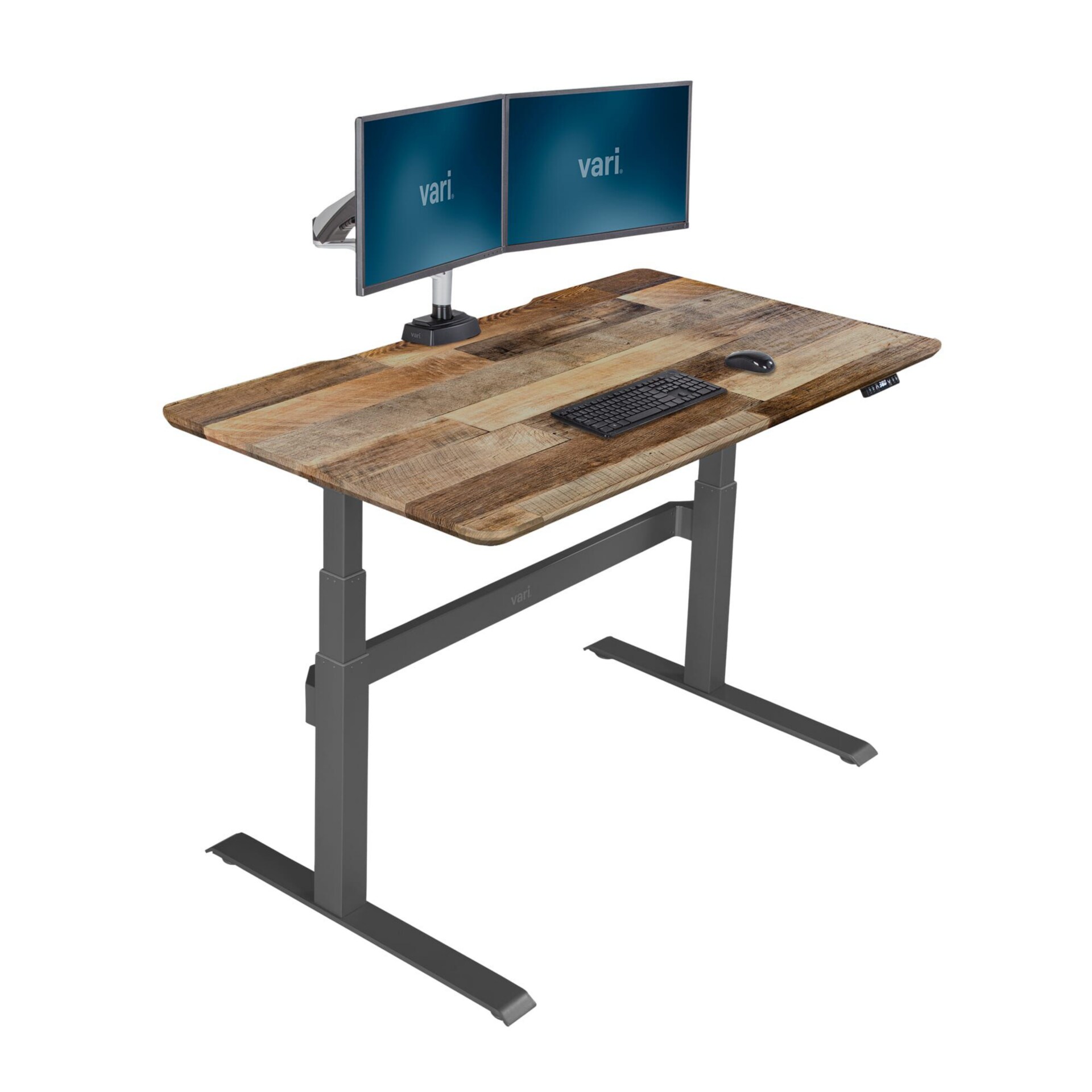 Vari Electric Standing Desk 60x30 Reclaimed Wood