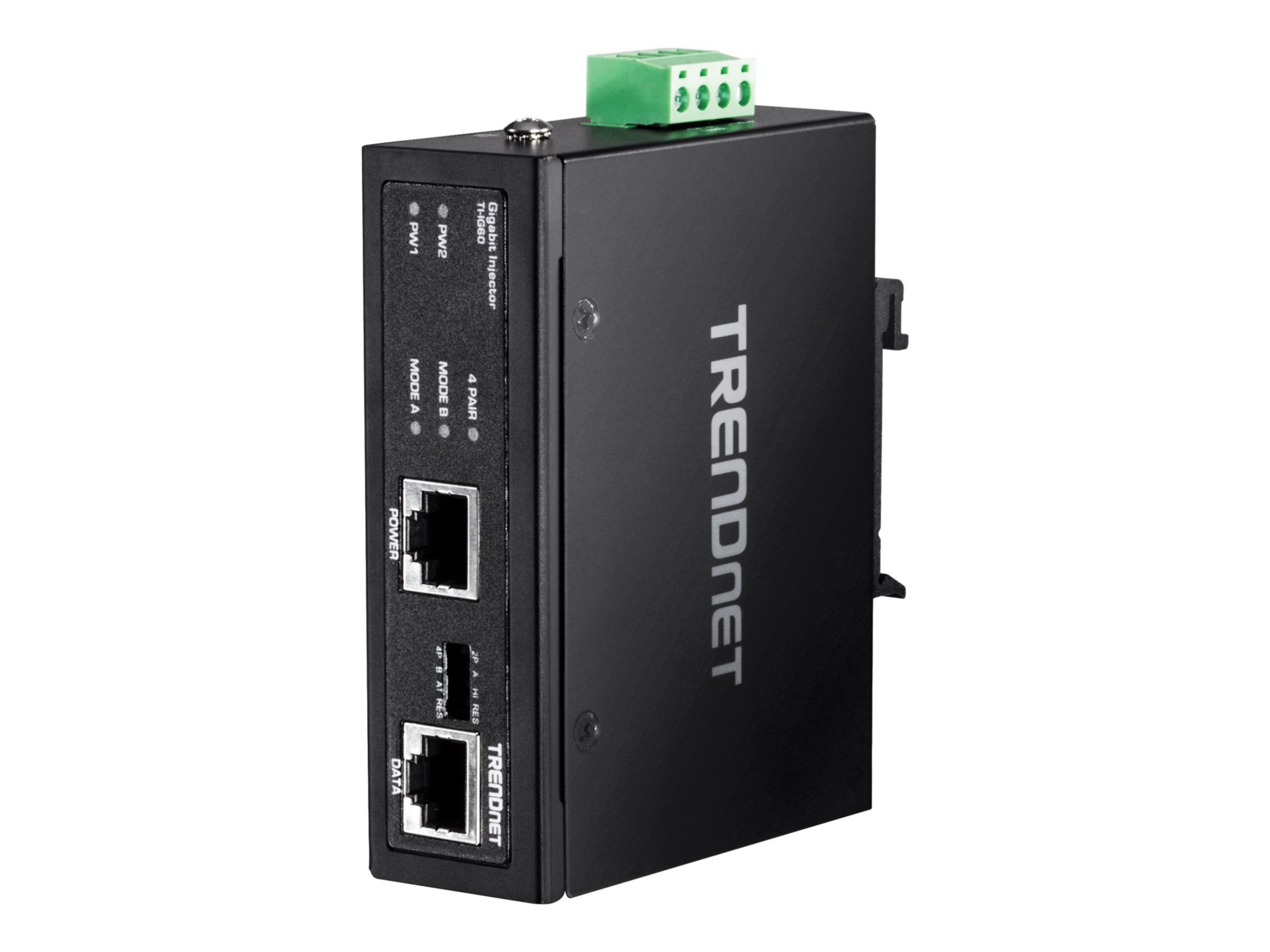 TRENDnet Hardened Industrial 60W Gigabit PoE+ Injector, DIN-Rail Mount, IP30 Rated Housing, Includes DIN-rail & Wall