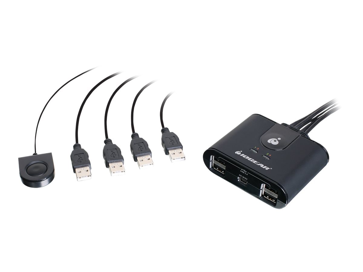 IOGEAR 4x4 USB Sharing Switch with USB-C Adapter