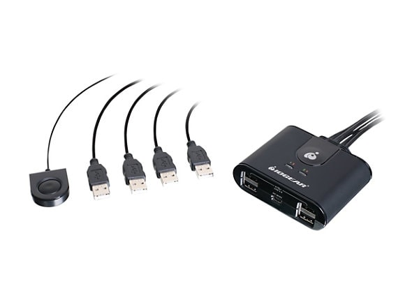 IOGEAR 4x4 USB 2.0 Peripheral Sharing Switch - USB peripheral sharin - GUS404CA1KIT - USB Hubs - CDW.com