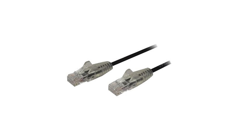 StarTech.com 1 ft CAT6 Cable - Slim CAT6 Patch Cord - Black- Snagless RJ45 Connectors - Gigabit Ethernet Cable - 28 AWG