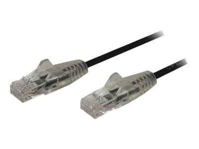 StarTech.com 3' CAT6 Cable - Black Slim CAT6 Patch Cord - Snagless - LSZH