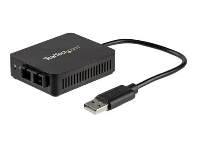 StarTech.com USB to Fiber Optic Converter - 100Mbps - USB 2.0 Network Adapter - 100Base-FX SC Duplex Multimode Fiber/MMF