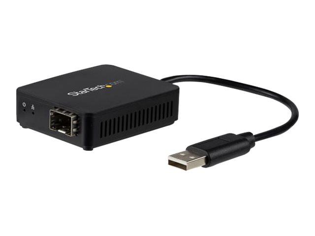 StarTech.com USB to Fiber Optic Converter - Open SFP - USB 2.0 100Mbps Ethernet Network Adapter - Windows & Linux - SFP