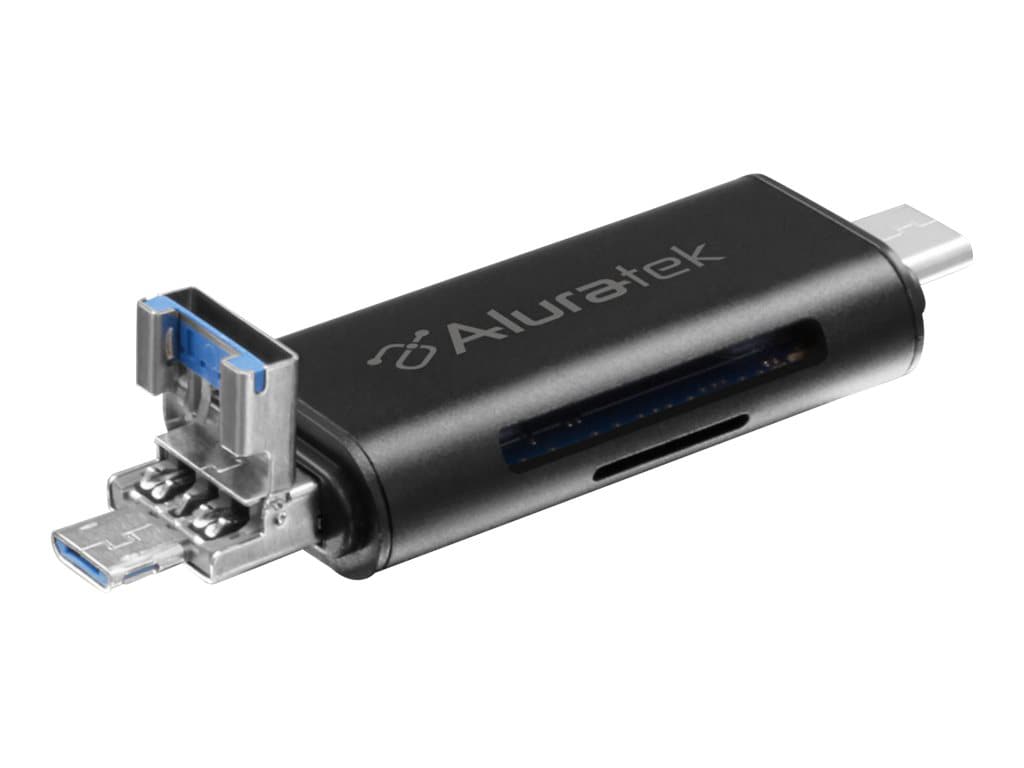 Aluratek AUCRC300F - card reader - micro USB 2.0 / USB 3.1 / USB-C