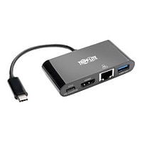 Station d’accueil adaptateur multiport Tripp Lite USB C à HDMI, USB type C 4K à HDMI, noir