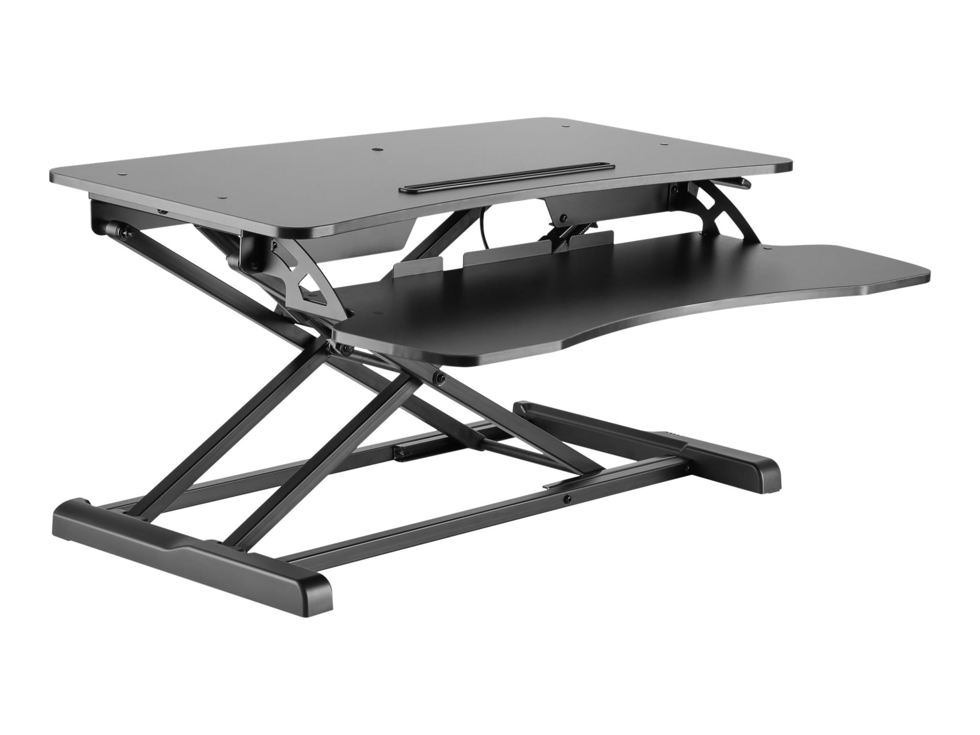 Amer Mounts Sit-Stand EZRiser Desk Workstation with Keyboard Tray - Black