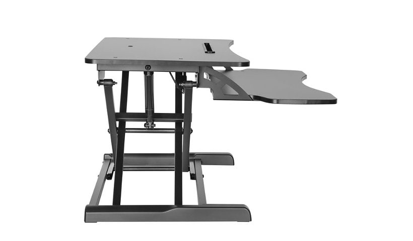 Amer Mounts Sit-Stand EZRiser Desk Workstation with Keyboard Tray - Black